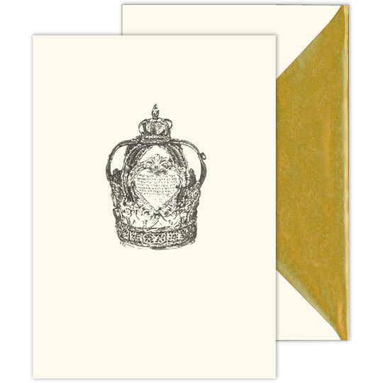 Jewish Crown Folded Note Cards with Inside Imprint